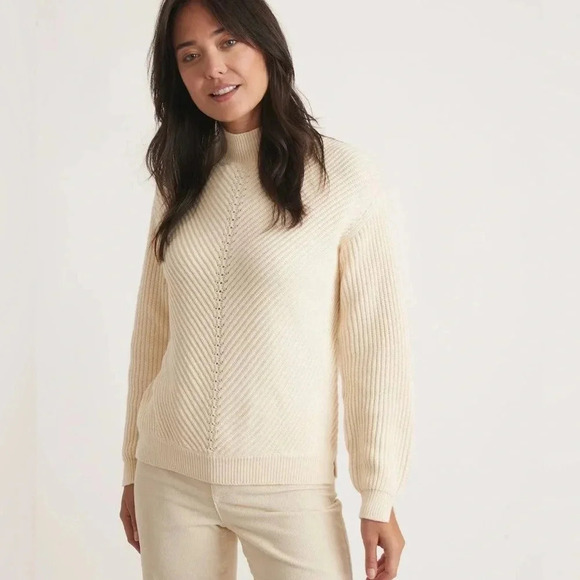 NWT Marine Layer Skylar Turtleneck Ivory Sweater - Picture 1 of 9
